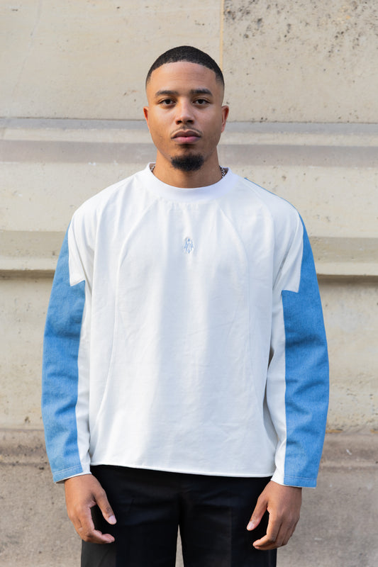 T-shirt Allnatt en Coton et Jean - Bleu et Blanc